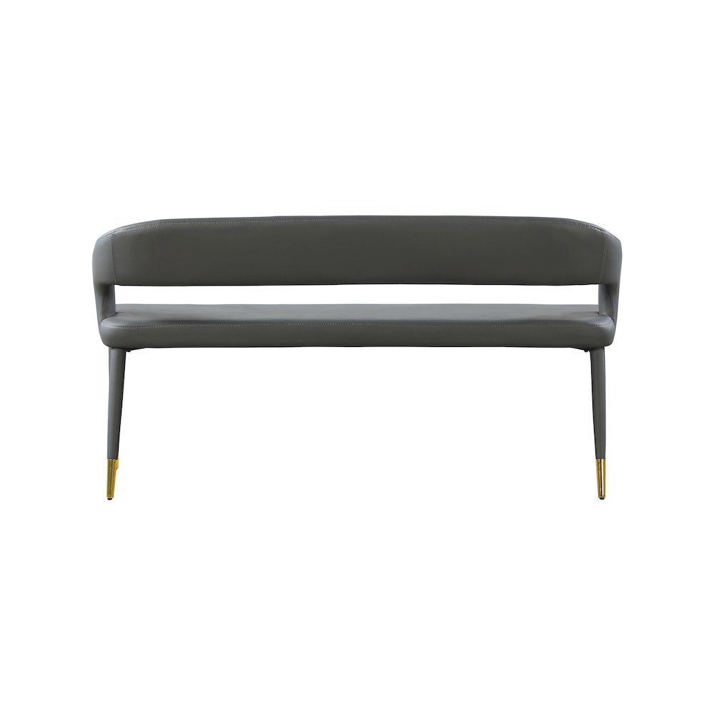 Destiny Grey Vegan Leather Bench