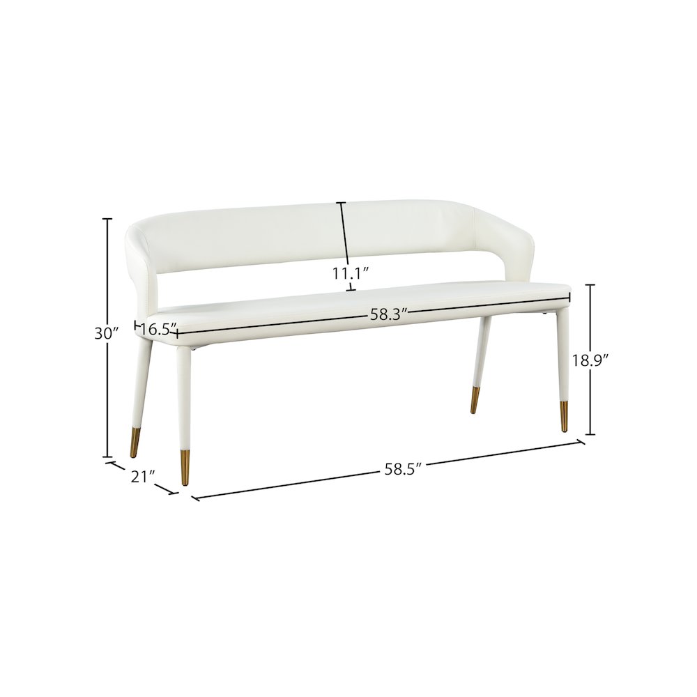 Destiny White Vegan Leather Bench