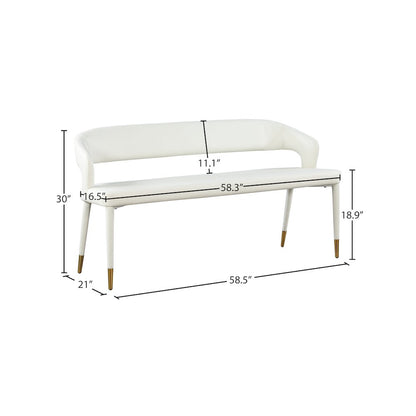 Destiny White Vegan Leather Bench