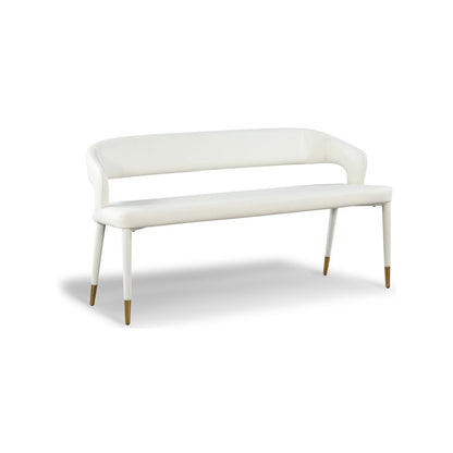 Destiny White Vegan Leather Bench
