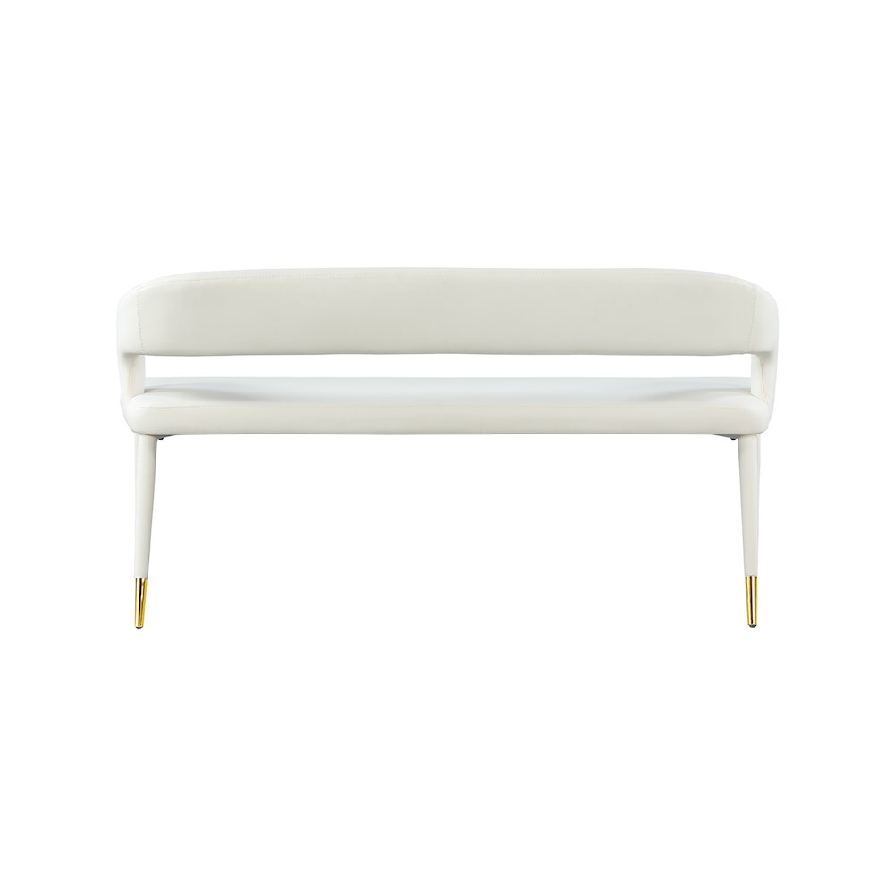 Destiny White Vegan Leather Bench