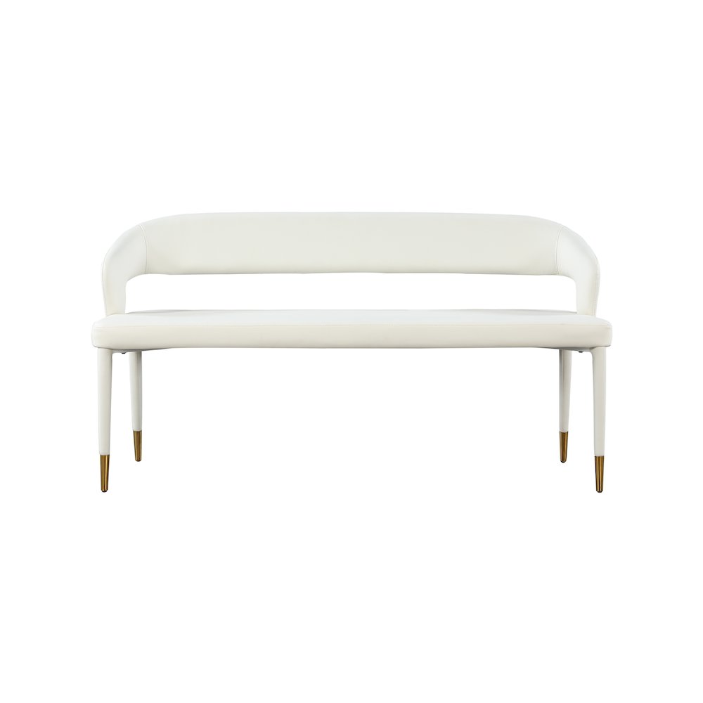 Destiny White Vegan Leather Bench
