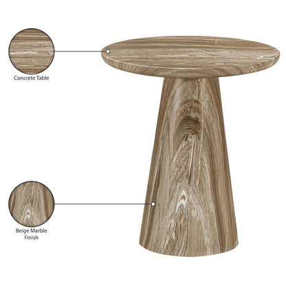 Cassino Beige Concrete Indoor/Outdoor End Table