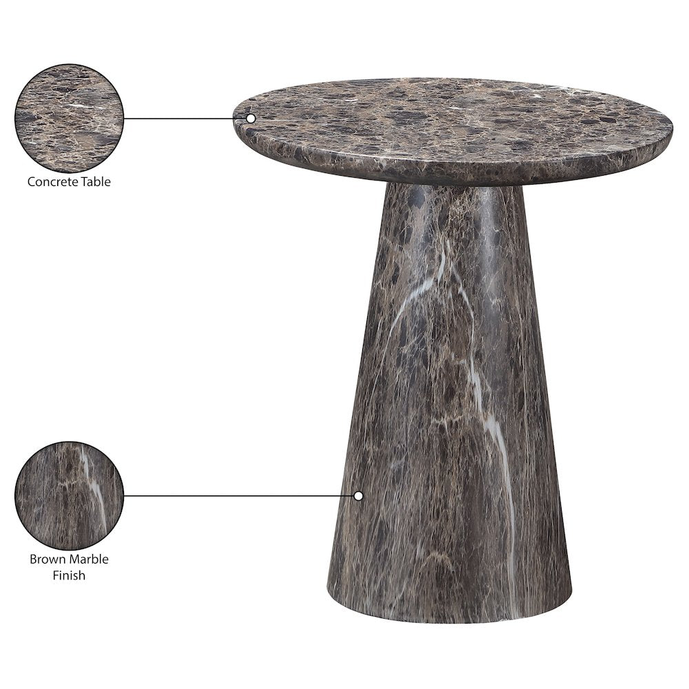 Cassino Brown Concrete Indoor/Outdoor End Table