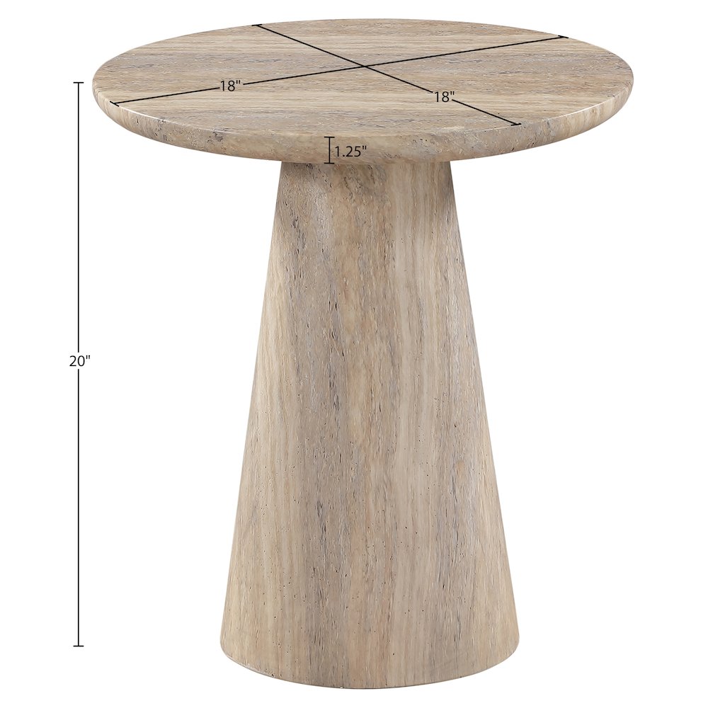 Cassino Travertine Concrete Indoor/Outdoor End Table