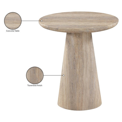 Cassino Travertine Concrete Indoor/Outdoor End Table