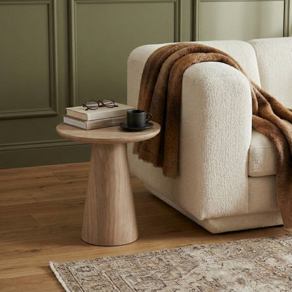 Cassino Travertine Concrete Indoor/Outdoor End Table