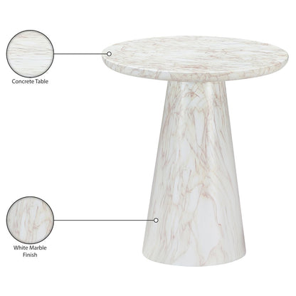 Cassino White Concrete Indoor/Outdoor End Table
