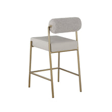 Carly Taupe Vegan Leather Seat / Boucle Fabric Back Counter Stool