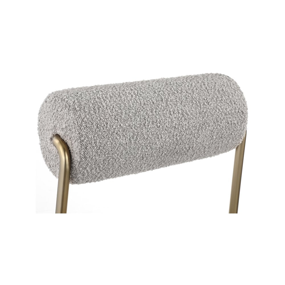 Carly Taupe Vegan Leather Seat / Boucle Fabric Back Counter Stool