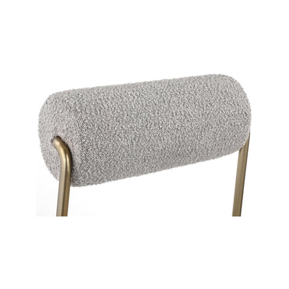 Carly Taupe Vegan Leather Seat / Boucle Fabric Back Counter Stool
