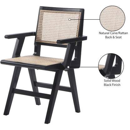 Preston Black Wood Dining Arm Chair, Set of 2