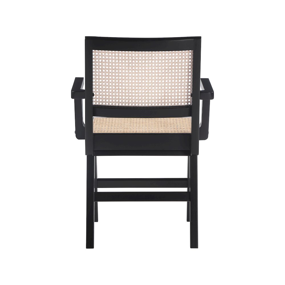 Preston Black Wood Dining Arm Chair, Set of 2