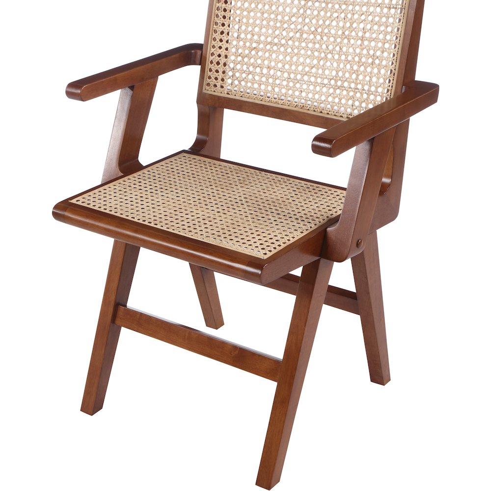 Preston Walnut Wood Dining Arm Chair, Set of 2