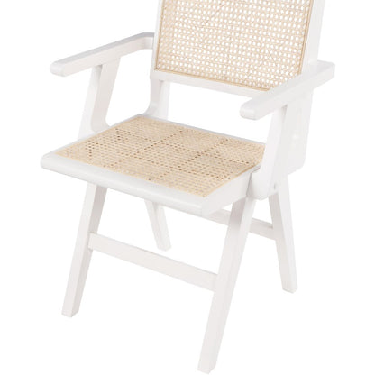 Preston White Wood Dining Arm Chair, Set of 2