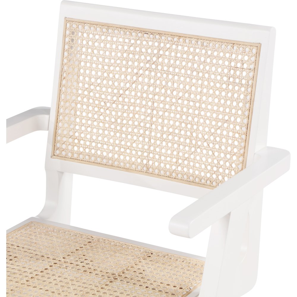 Preston White Wood Dining Arm Chair, Set of 2