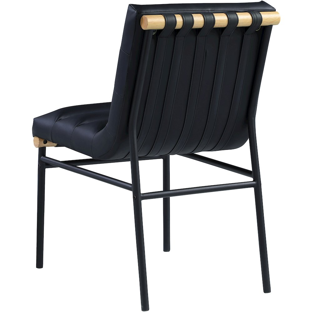 Burke Black Vegan Leather Dining Chair, Set of 2