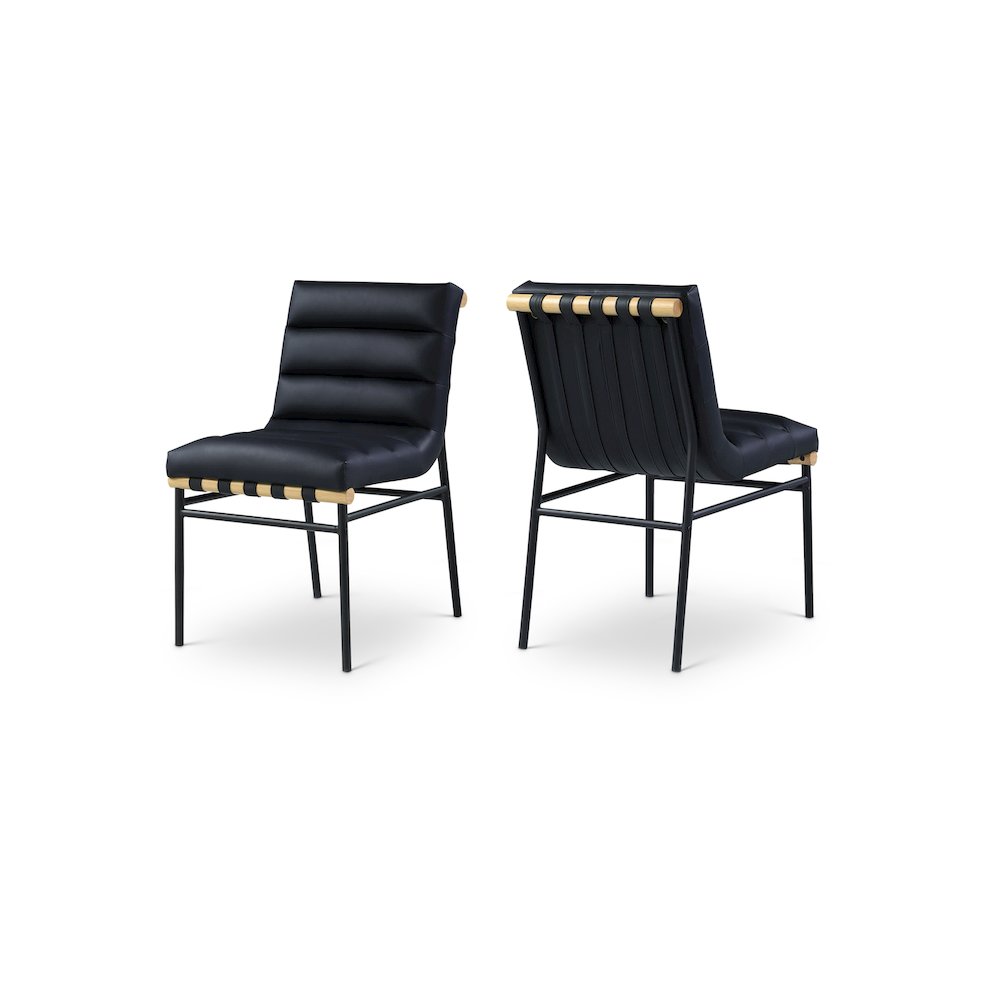 Burke Black Vegan Leather Dining Chair, Set of 2