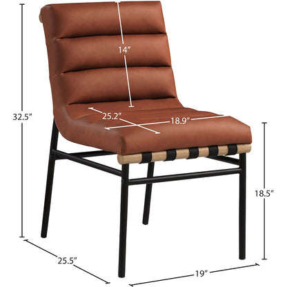Burke Cognac Vegan Leather Dining Chair, Set of 2
