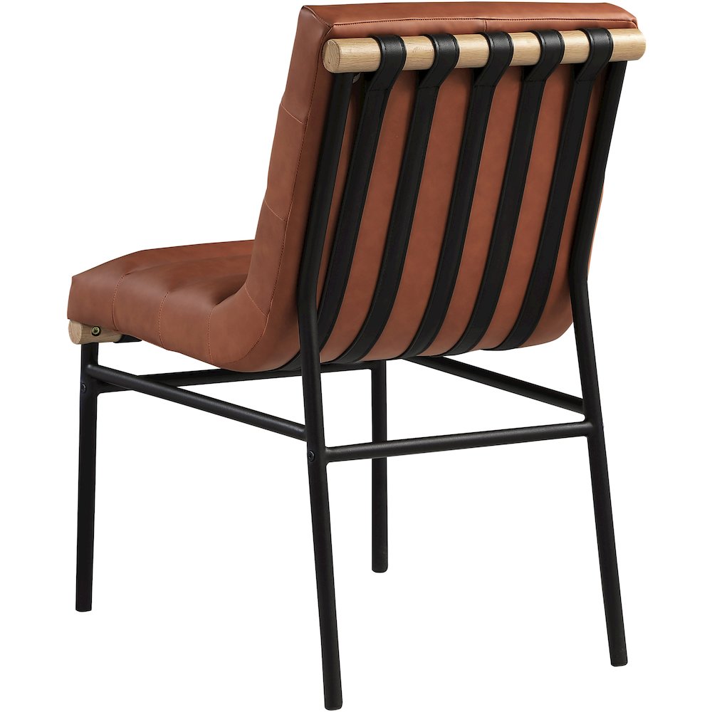 Burke Cognac Vegan Leather Dining Chair, Set of 2