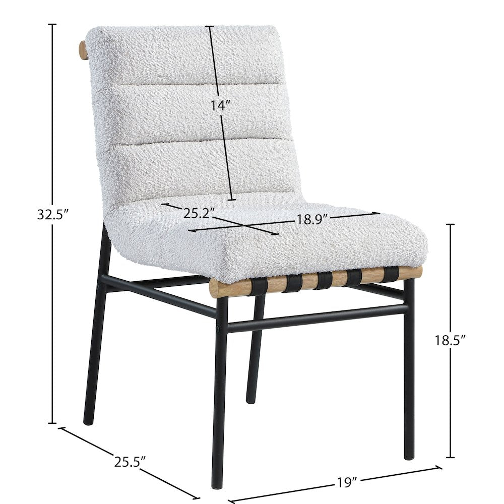 Burke Cream Boucle Fabric Dining Chair, Set of 2