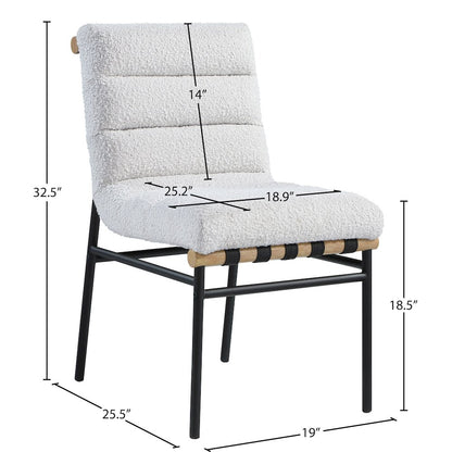Burke Cream Boucle Fabric Dining Chair, Set of 2