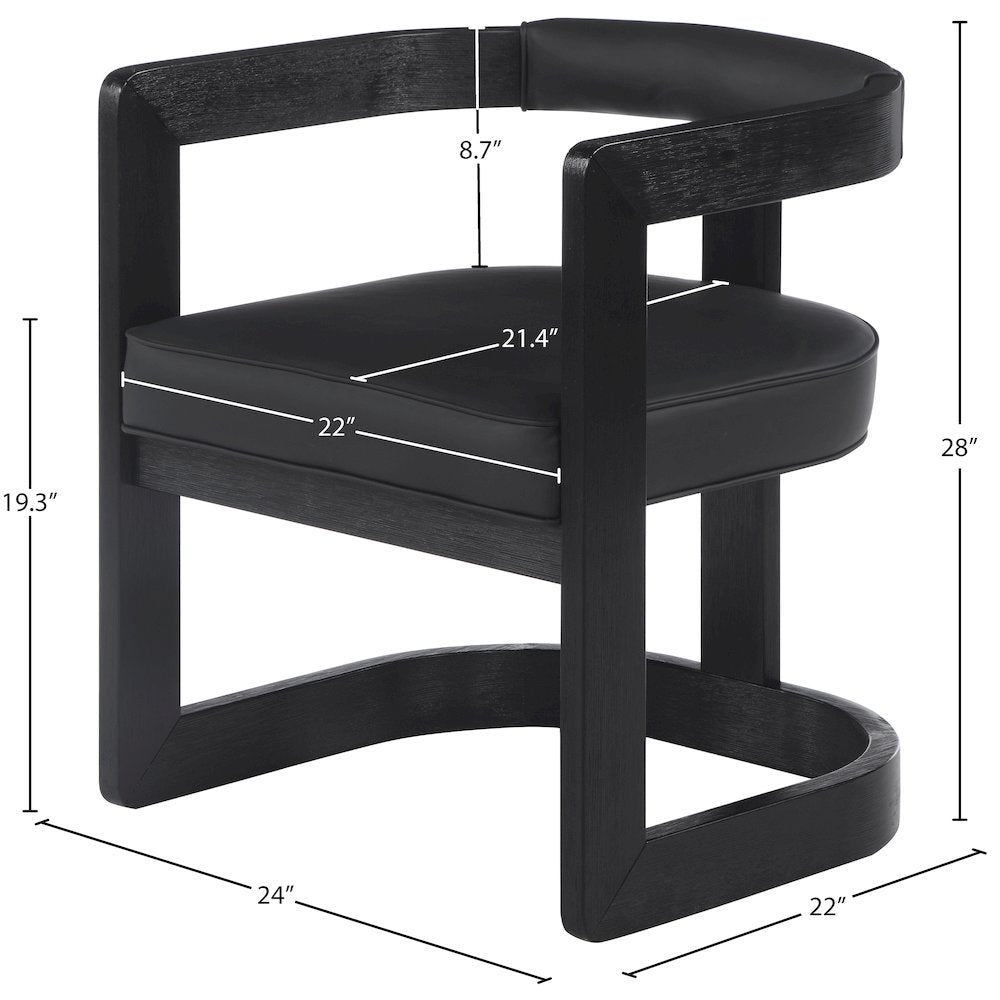 Manchester Black Vegan Leather Dining Chair