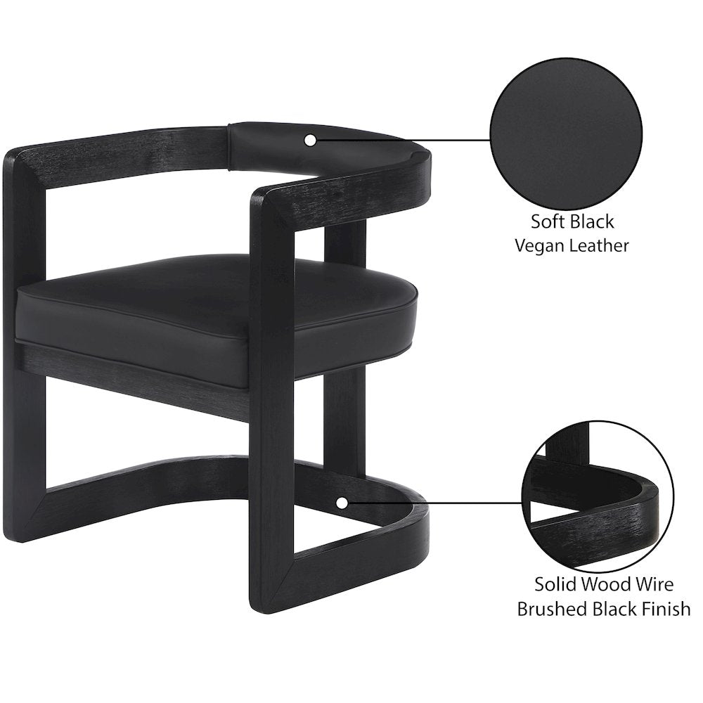 Manchester Black Vegan Leather Dining Chair