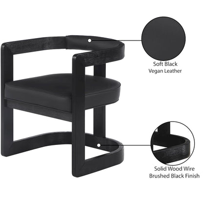 Manchester Black Vegan Leather Dining Chair