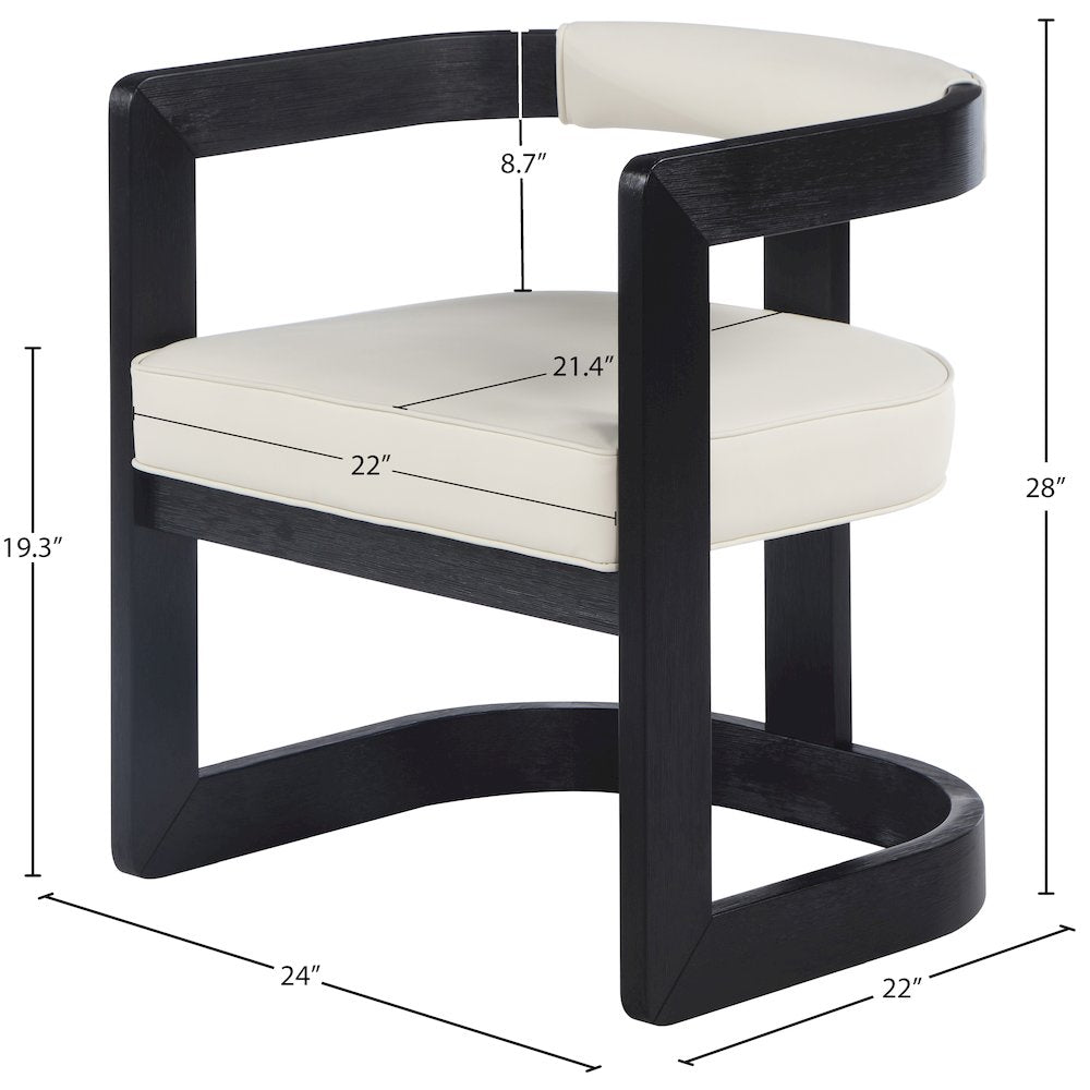 Manchester Cream Vegan Leather Dining Chair