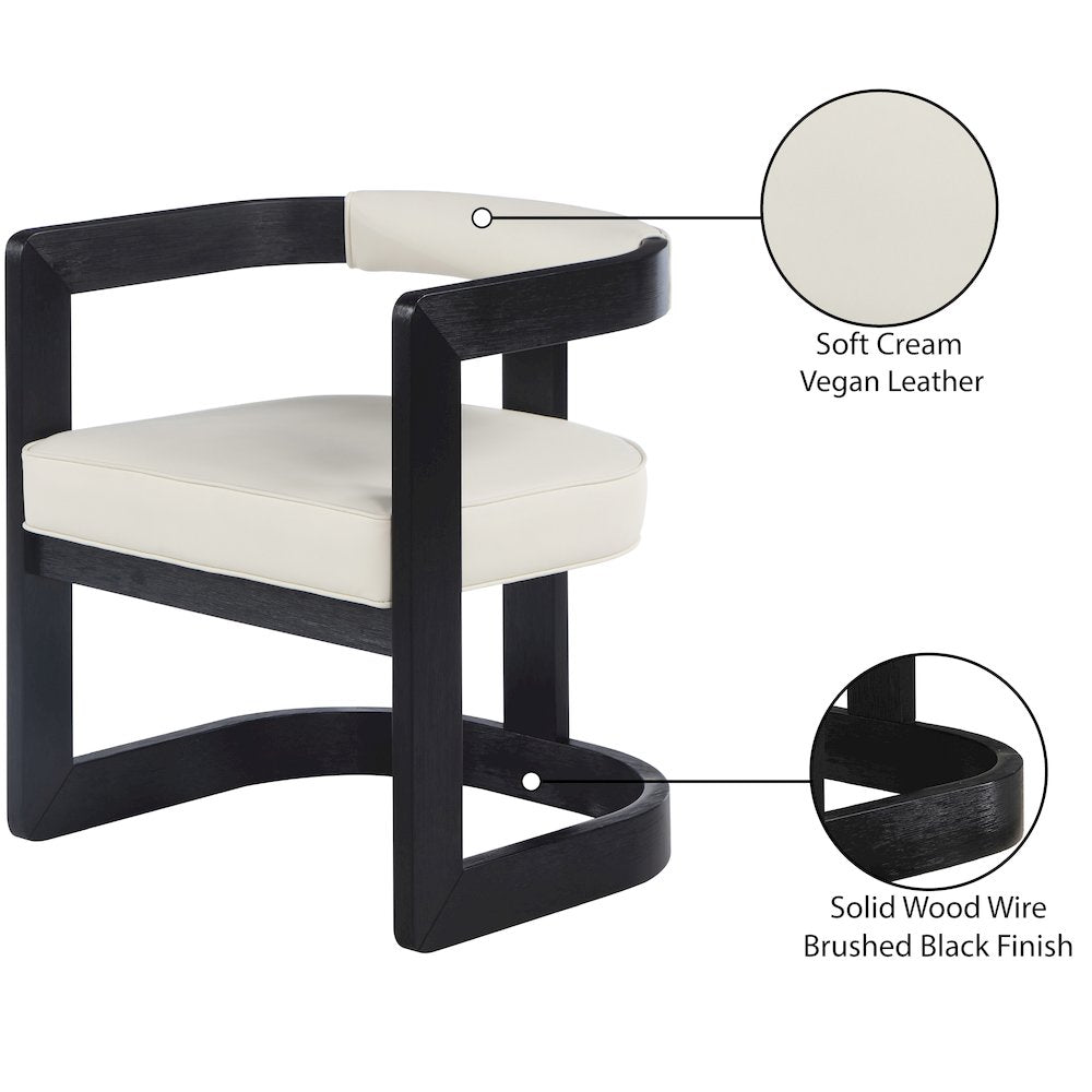 Manchester Cream Vegan Leather Dining Chair