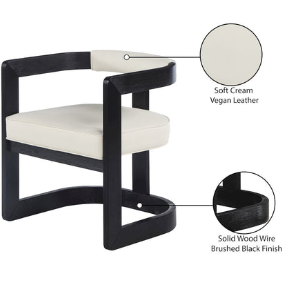 Manchester Cream Vegan Leather Dining Chair