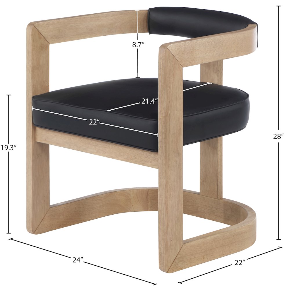 Manchester Black Vegan Leather Dining Chair