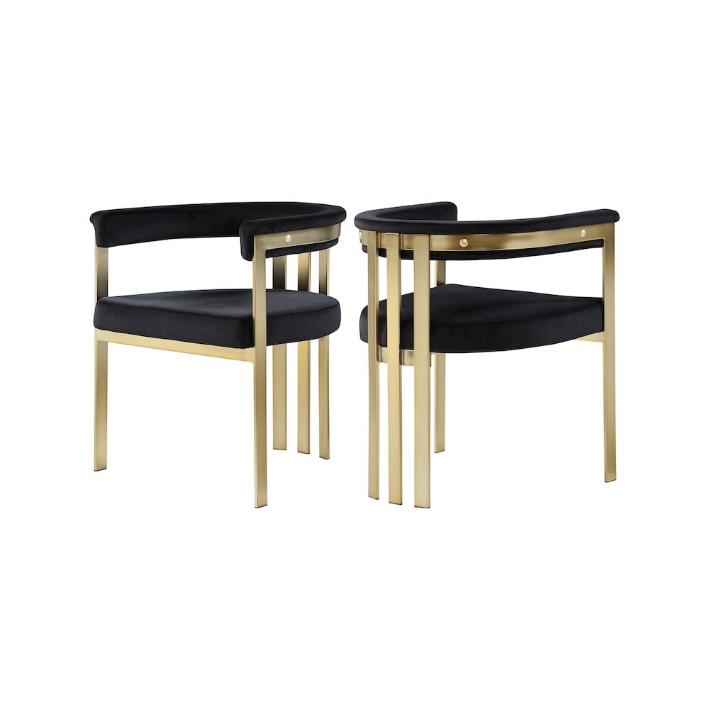 Marcello Black Velvet Dining Chair, Set of 2
