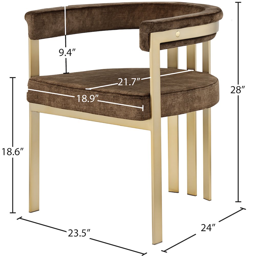 Marcello Brown Velvet Dining Chair, Set of 2