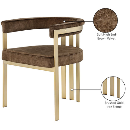 Marcello Brown Velvet Dining Chair, Set of 2
