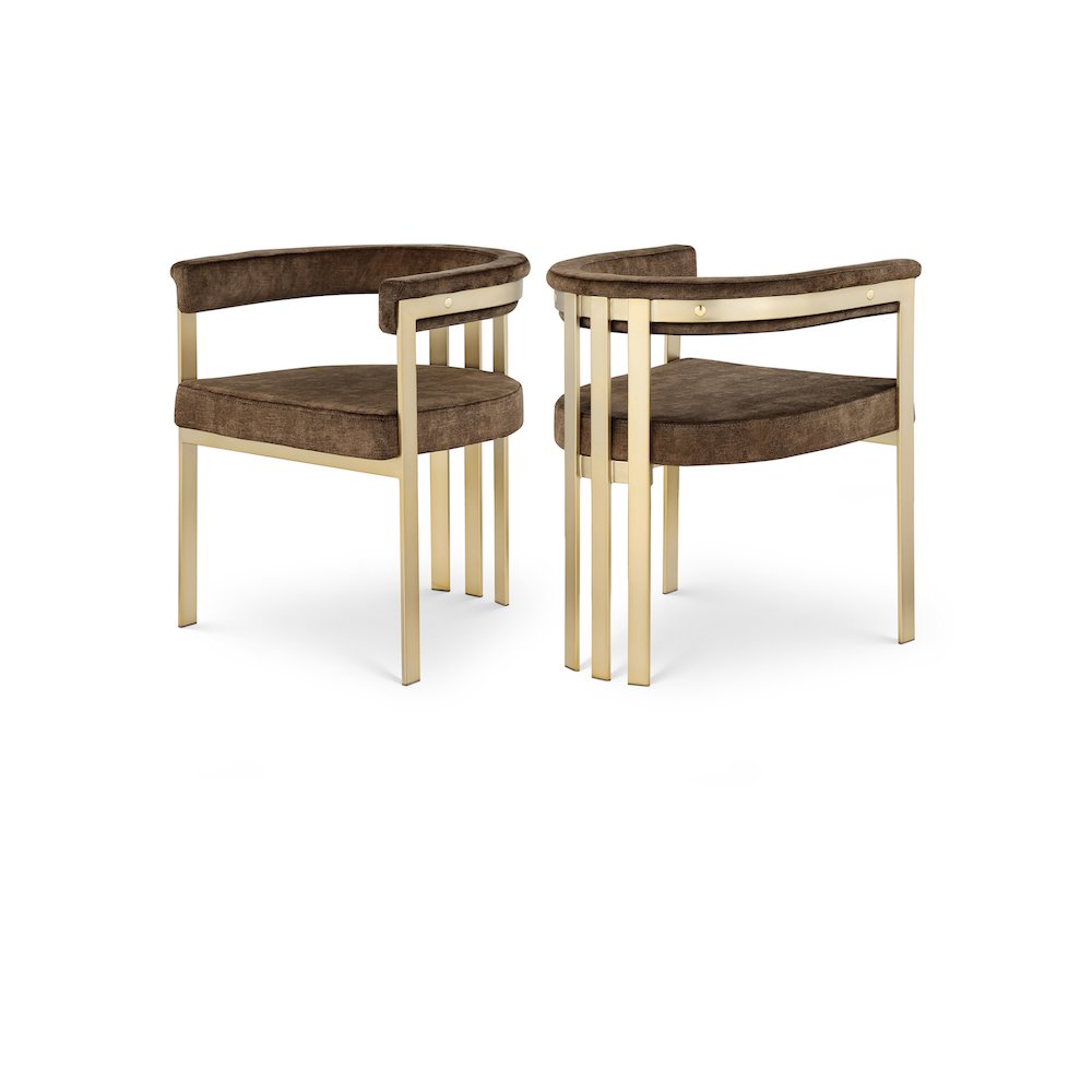 Marcello Brown Velvet Dining Chair, Set of 2