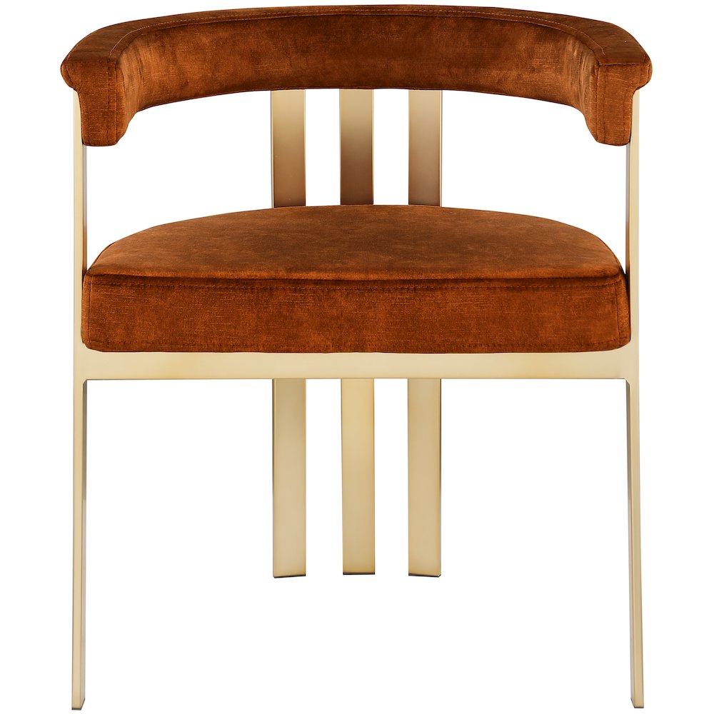 Marcello Cognac Velvet Dining Chair, Set of 2
