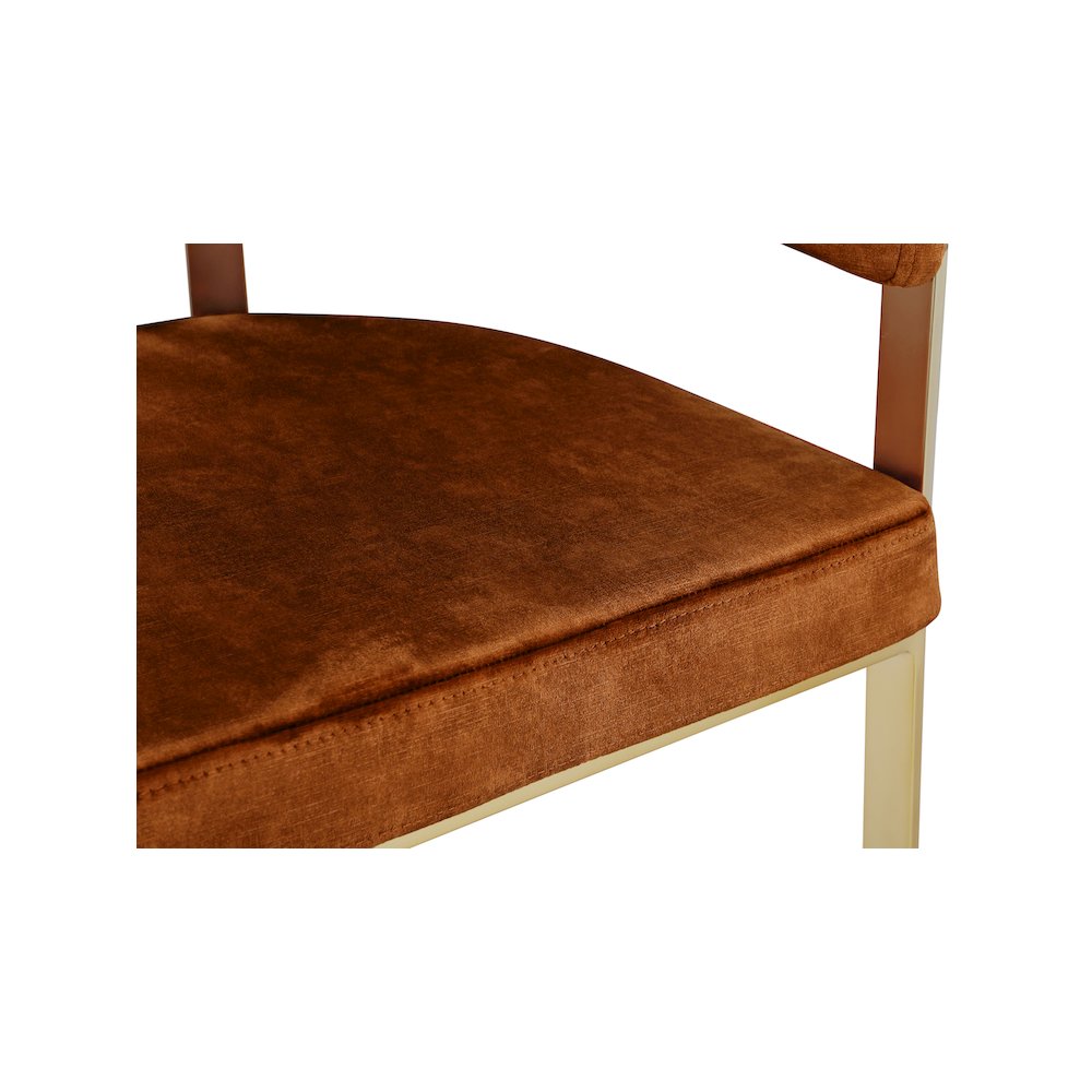 Marcello Cognac Velvet Dining Chair, Set of 2