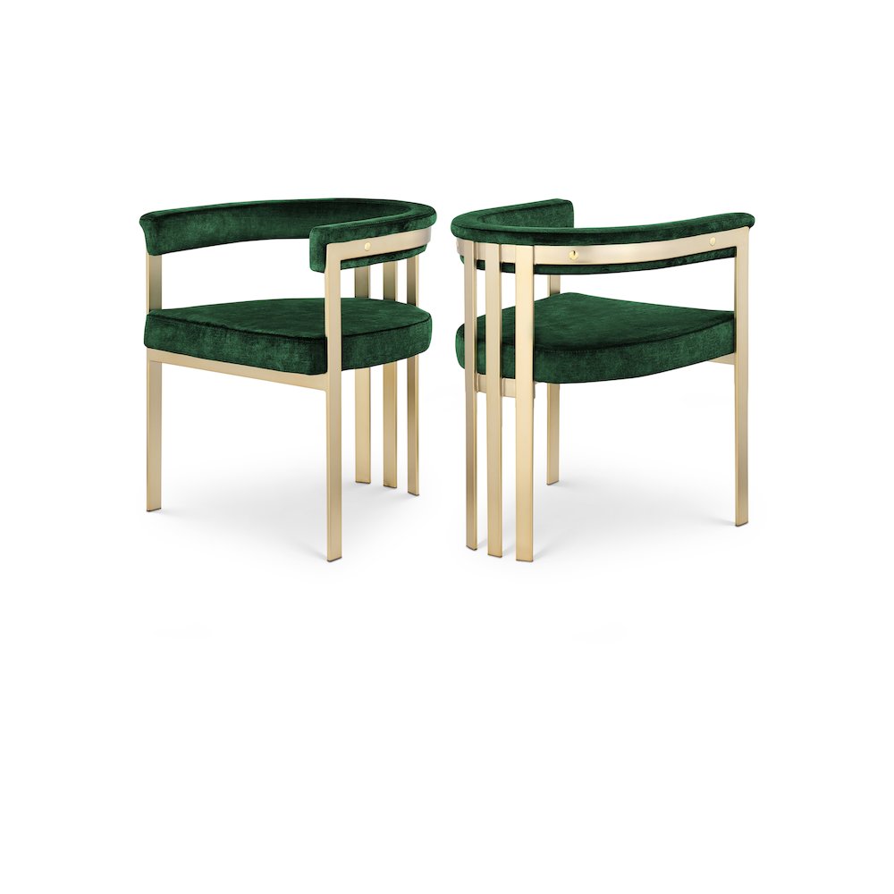 Marcello Green Velvet Dining Chair, Set of 2
