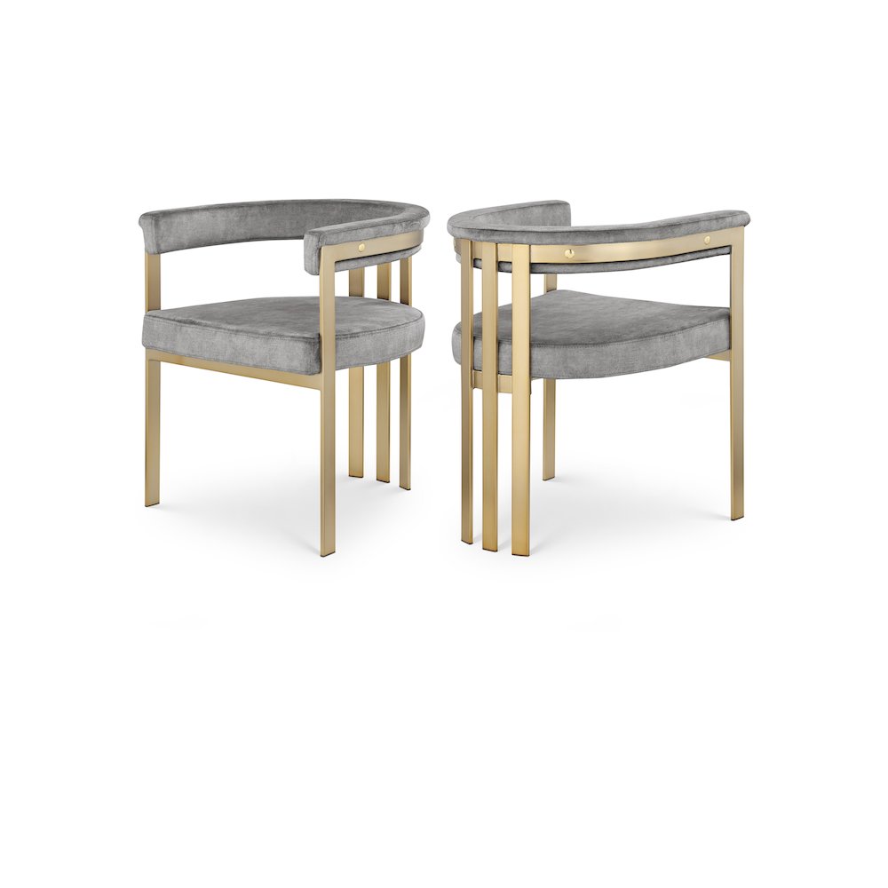 Marcello Grey Velvet Dining Chair, Set of 2