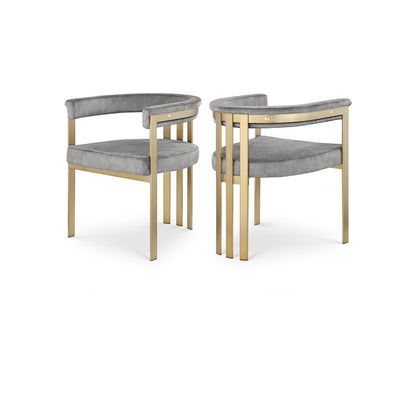 Marcello Grey Velvet Dining Chair, Set of 2