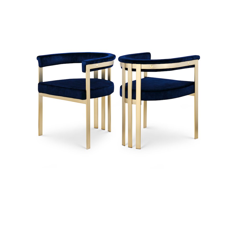 Marcello Navy Velvet Dining Chair, Set of 2