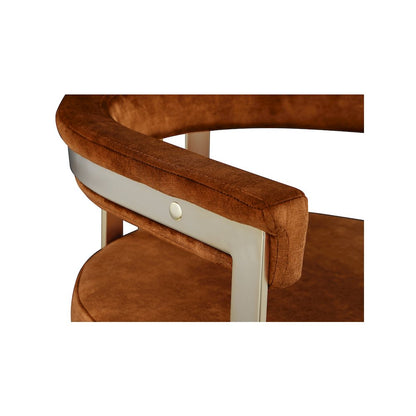 Marcello Cognac Velvet Counter Stool, Set of 2