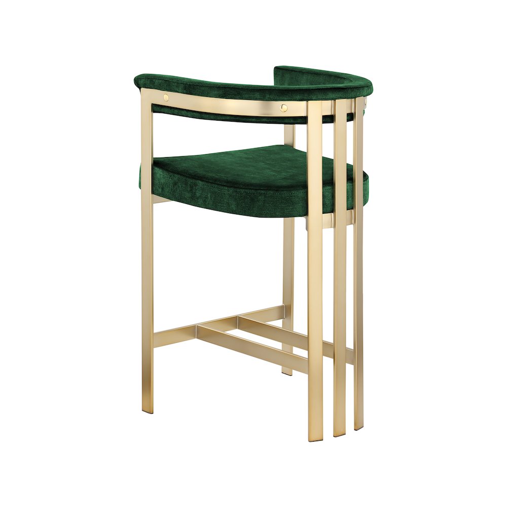 Marcello Green Velvet Counter Stool, Set of 2