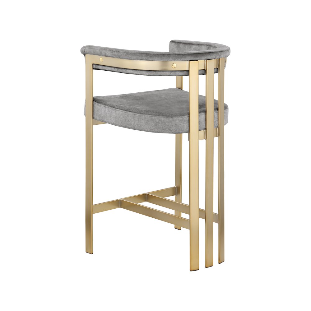 Marcello Grey Velvet Counter Stool, Set of 2