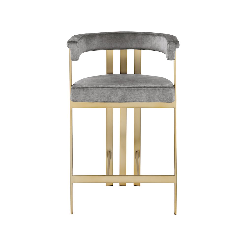 Marcello Grey Velvet Counter Stool, Set of 2