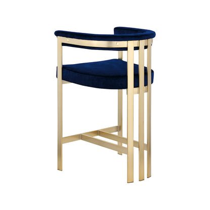 Marcello Navy Velvet Counter Stool, Set of 2