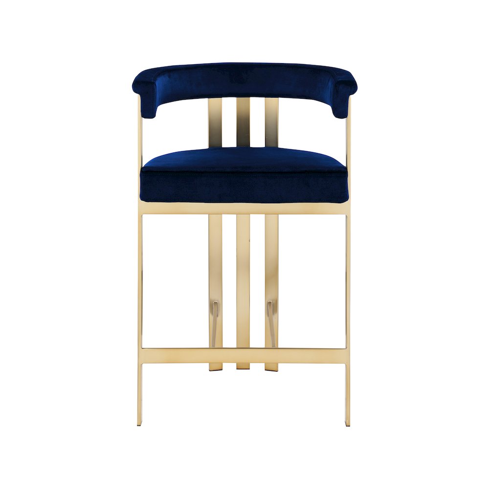 Marcello Navy Velvet Counter Stool, Set of 2