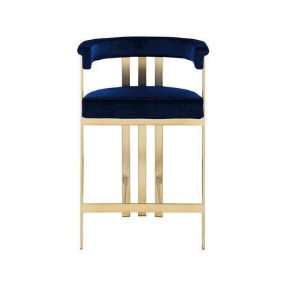 Marcello Navy Velvet Counter Stool, Set of 2